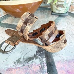 Vintage ITALY Express Boho Leather Belt Brown